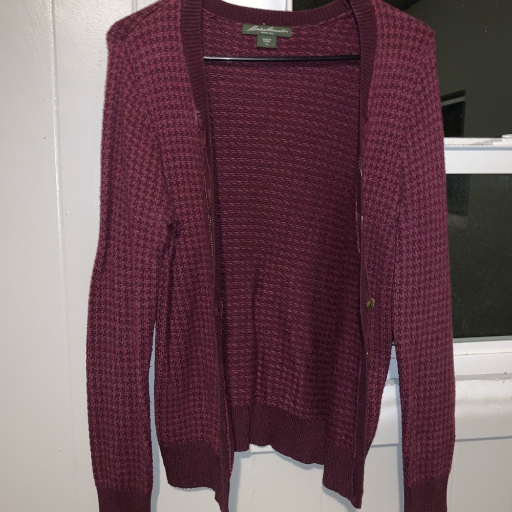 Purple cardigan